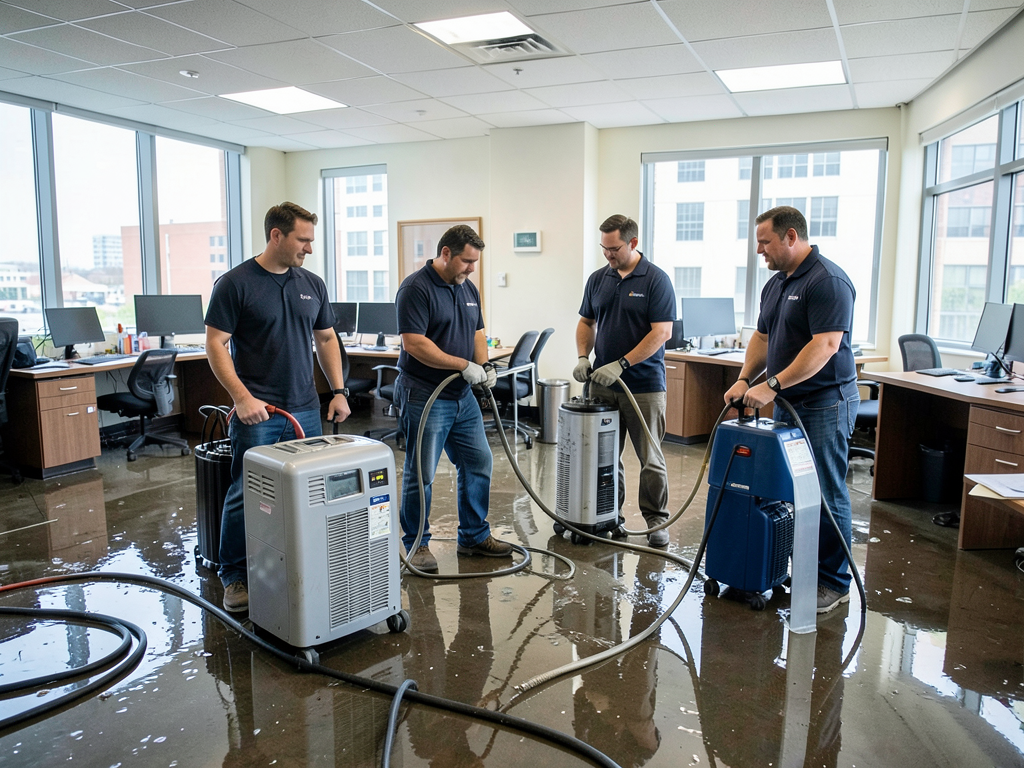 Cleaning up after a fire sprinkler malfunction in