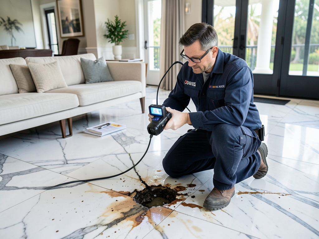 Restoring luxury marble and stone floors after a f