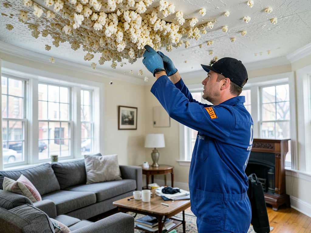 Why you should never touch a wet popcorn ceiling in your University Square home